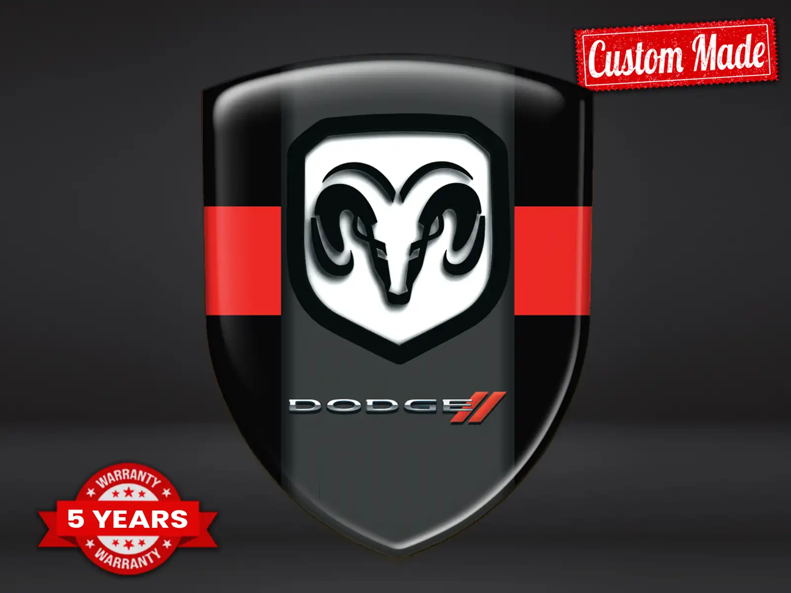 Dodge Harz Sticker Exklusiver Look Edle Dome Badges